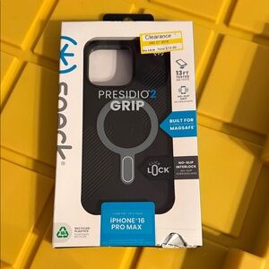 Speck Presidio2 Grip Case for iPhone 16 Pro Max - Black and Gray